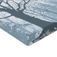 thumbnail image 2 of Ambesonne Winter Fitted Sheet, Snowy Forest Trees Birds, Full Size, Petrol Blue, 2 of 3