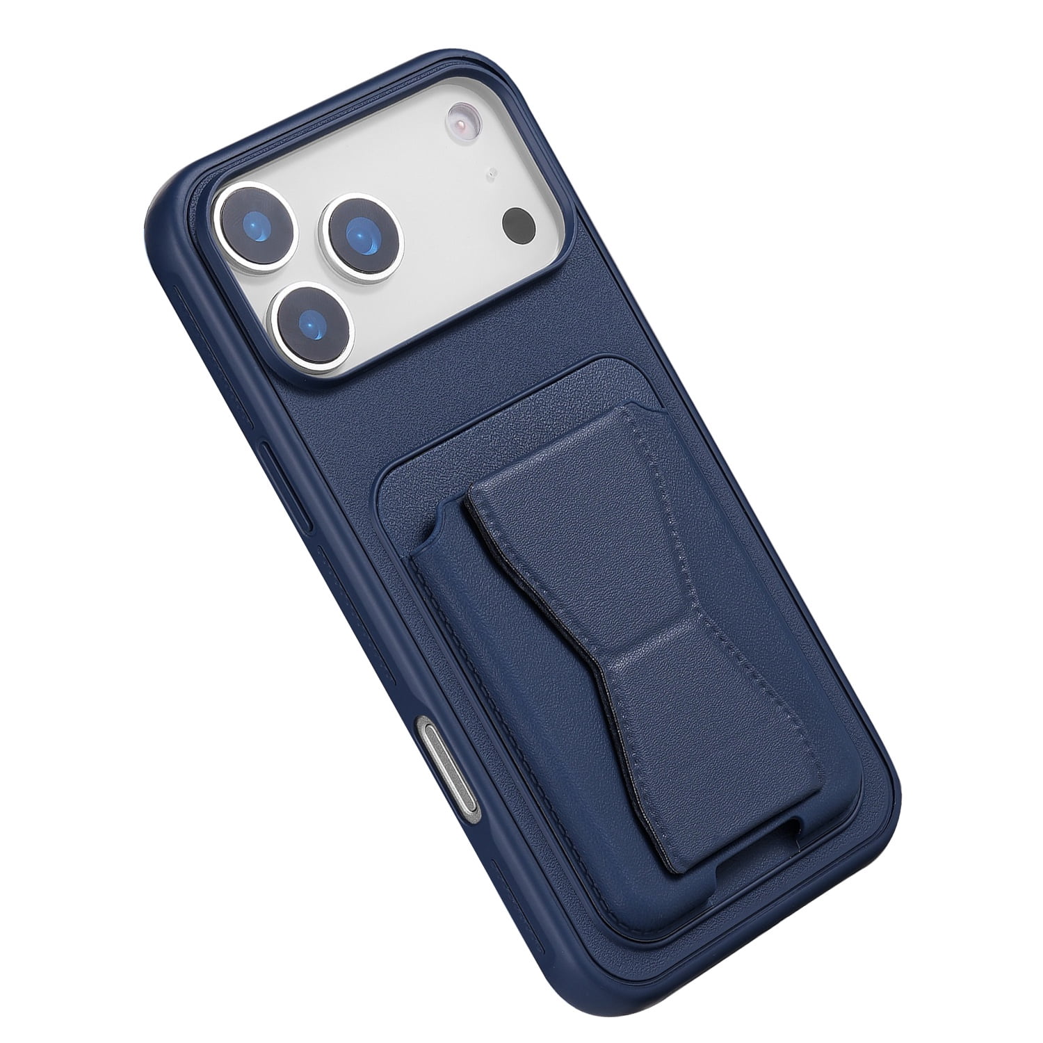 Leather Card Storage Case with Magnetic Stand for iPhone 17 Pro Max - Dark Blue