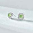thumbnail image 5 of 14K Gold Natural Jade Square and Round Stud Earrings, Real Jade Earrings, Elegant Jade Jewelry Gift for Her Sophistication, 5 of 6