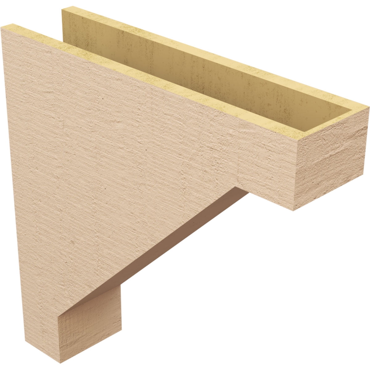 6"W x 24"D x 24"H Thin Burlington Rough Cedar Woodgrain TimberThane Corbel, Primed Tan