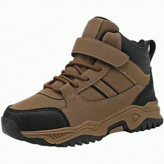 UngA Boy Winter Boots Fleece Lining Walking Hiking Boots Non Slip Ankle Boots Unisex-Child Cold Weather Shoes Outdoor Kids Snow Boots Boys (Little Kid/Big Kid),Size 2.5