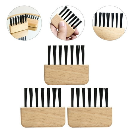 FRCOLOR Multi Wooden Hair Brush Cleaner Tool Effectively Removes Hair and Dust Ideal for Home and Salon 3Pcs