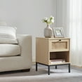 thumbnail image 2 of Virtu Nightstand Side Table with Drawer, Rattan End Table for Living Room or Bedroom, Natural, 2 of 7