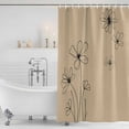 thumbnail image 2 of Black Khaki Shower Curtain Set - Extra Long 72" x 96" Washable Bathtub Curtain with 12 Hooks, Spring Flora Waterproof Fabric Stall Shower Curtains for Bathroom/Bathtub Décor, 2 of 6