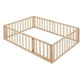 thumbnail image 6 of Euroco Wood Floor Bed with Fence and Door for Kids, Full, Natural, 6 of 12