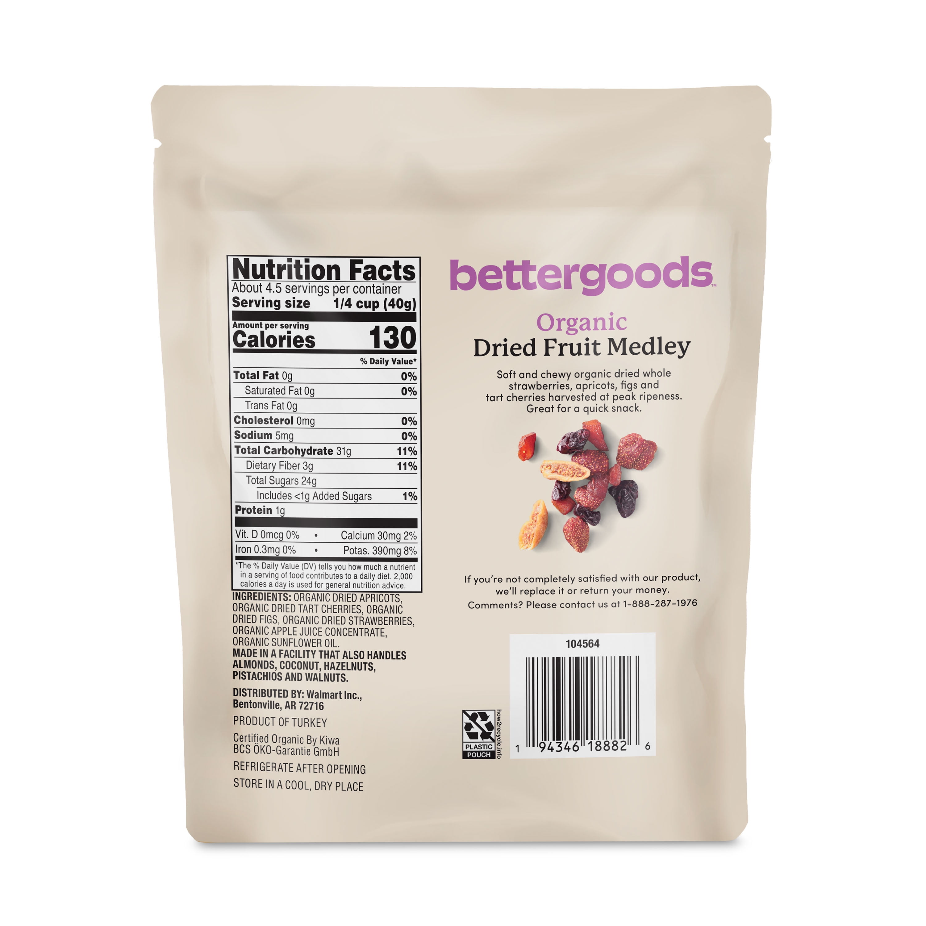 (3 pack) bettergoods Organic Dried Fruit Medley, 6 oz