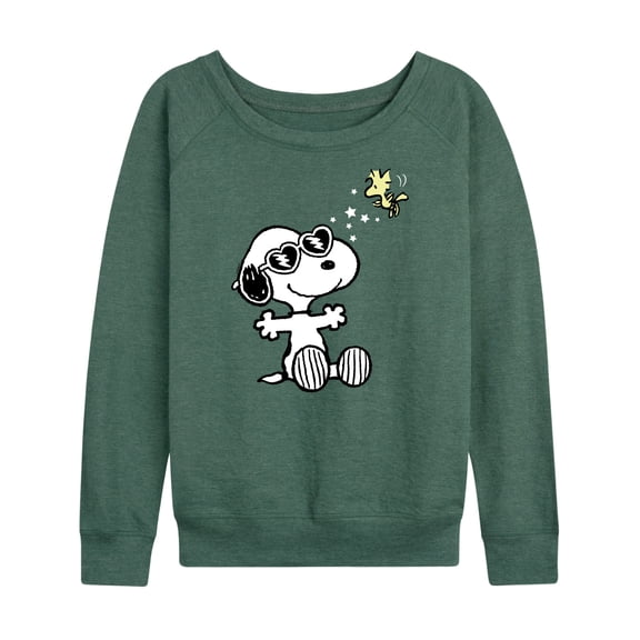 Peanuts - Faces of Snoopy -Women's Lightweight French Terry Long Sleeve Shirt