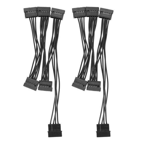 2PCS molex 4Pin IDE to 5 SATA 15Pin Hard Drive Power Supply Splitter
