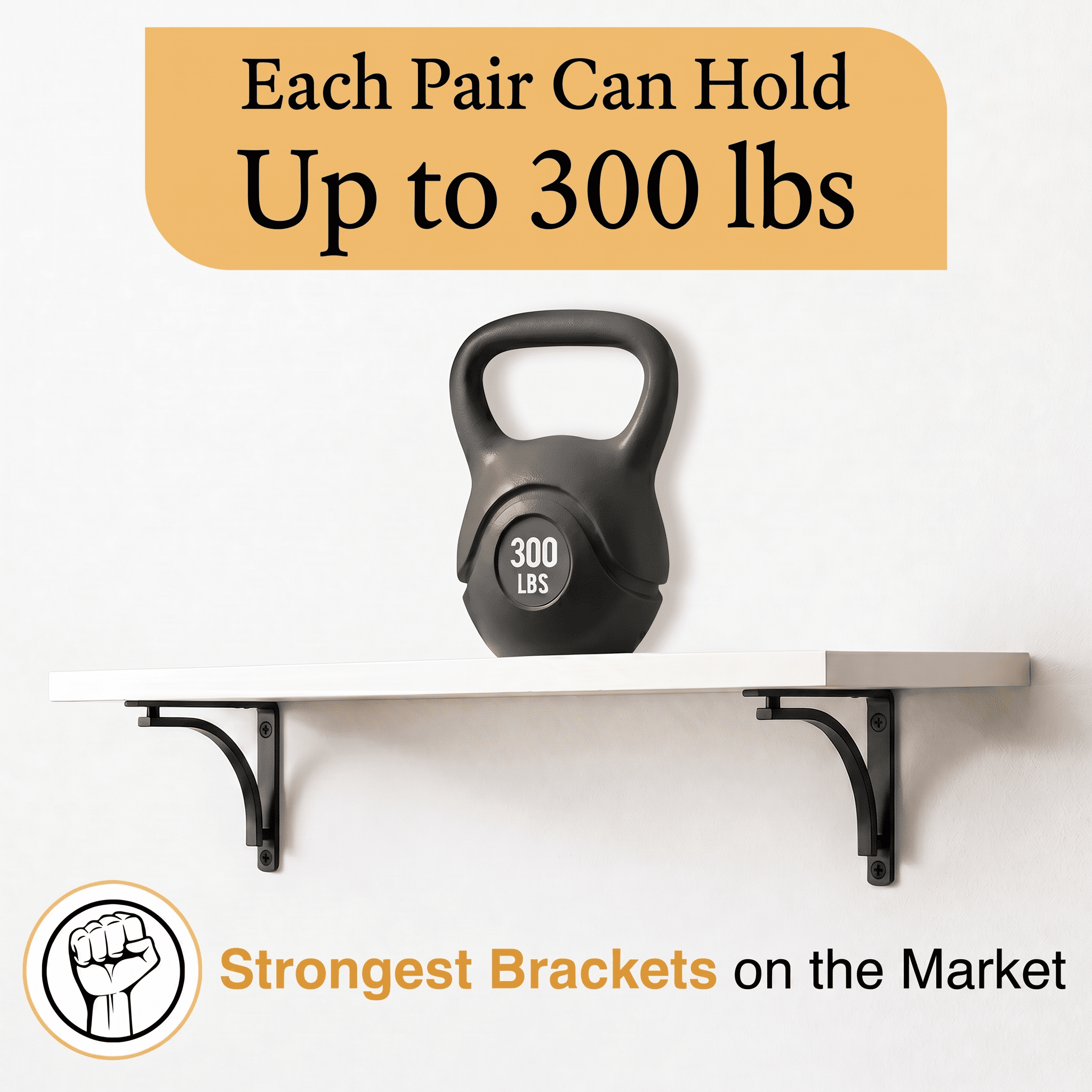 Classic Shelf Bracket Set by Balin Designs (Black) for 6 inch, 8, 10 inch Mantel Shelves L Brackets – Heavy Duty Decorative Metal Supports – Easy Installation with Hardware Included - Set of 4