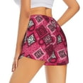 thumbnail image 3 of Haiem Geometry Women's 2 in 1 Running Shorts - Lightweight Athletic Workout Gym Yoga Breathable Sports Shorts Liner with Phone Pockets-X-Large, 3 of 9