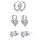 thumbnail image 1 of JeenMata 3 Pares de Delicados Aros con Forma de Corazón y Solitario Paquetes de Joyas Múltiples: Paquetes de Moda para Mujeres, 1 of 4