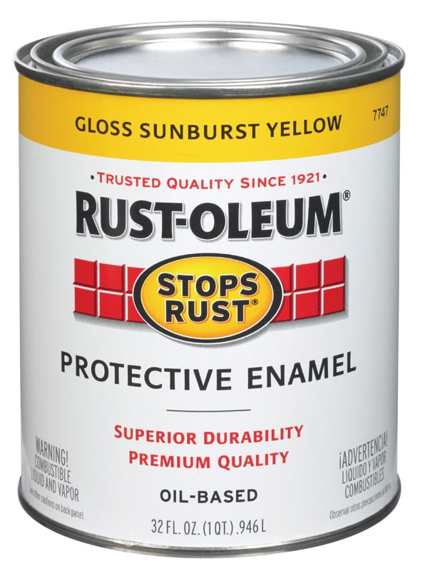 Rust-Oleum Stops Rust Protective Gloss Enamel, Sunburst Yellow, 1 Quart