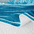 thumbnail image 5 of Manfei Cute Shark Twin Quilt Set, Ocean Oil Printing Twin Coverlet Set, Blue Scene, 2 Pieces, 1 Bedspread and 1 Pillowcase, 5 of 7