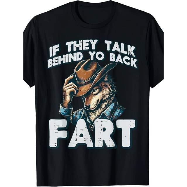 T-shirt Homme Amusant Loup Terrier Graphique derrière Portes Fermées