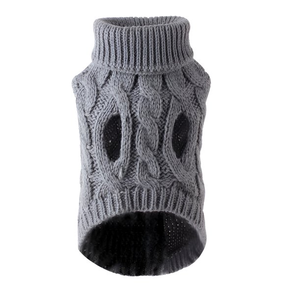 TELOLY 1Pcs Dog Sweater,Polyester Girl Dog Clothes,Kitten Clothes,Gray,Xl