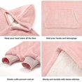 thumbnail image 3 of (Pink)Wearable Blanket Hoodie, Oversized Sherpa Blanket Sweatshirt with Hood Pocket and Sleeves, Super Soft Warm Plush Hooded Blanket for Adult Women Men, O, 3 of 5