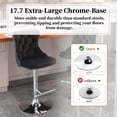 thumbnail image 6 of Bar Stools Set of 2, PAPROOS Swivel 25-33''Adjustable Height Bar Stools with Back, Black Velvet Upholstered Counter & Bar Height Bar Stools with Button Tufted & Nail Trim for Kitchen Island, 6 of 12