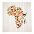 thumbnail image 3 of Ambesonne African Shower Curtain, Travel Map Arts, 69"Wx84"L, Multicolor, 3 of 5