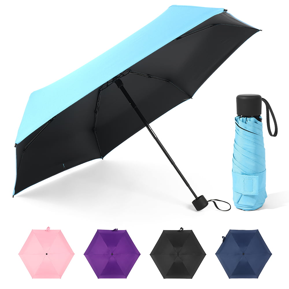 Fashion Mini Folding Compact Umbrella Light Travel Parasol for Sunny Rainy Days 