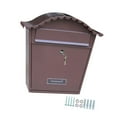 thumbnail image 2 of Buzón de correo, buzón de correo, buzón de opinión decorativo montado en la pared de Metal, buzón para porche, patio, jardín, exterior, casa, exterior Marrón, 2 of 8