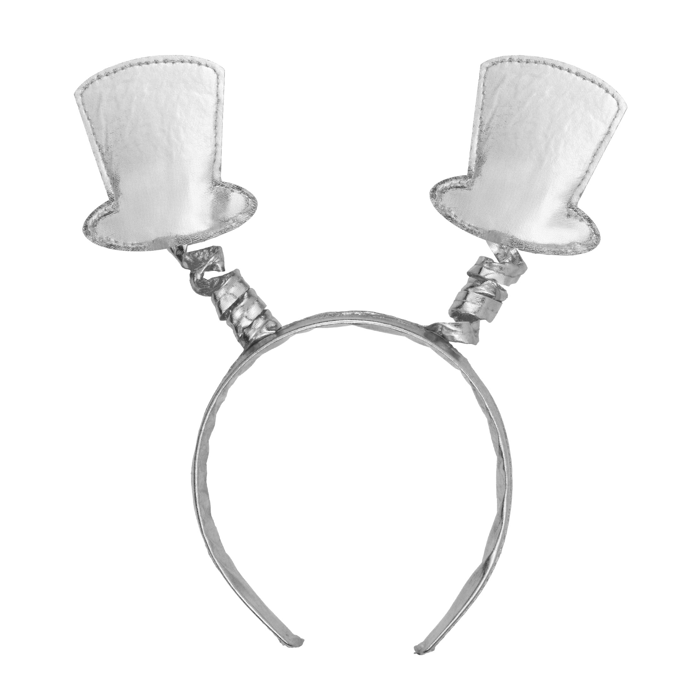 New Year Silver Hat Shaped Headband Boppers, 1 Piece, Festive Decorations, Way to Celebrate Style, Adult