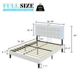 thumbnail image 5 of Merluxy Full Size Button Tufted Platform Bed Frame with LED Lights, Charging Station, White, 5 of 7