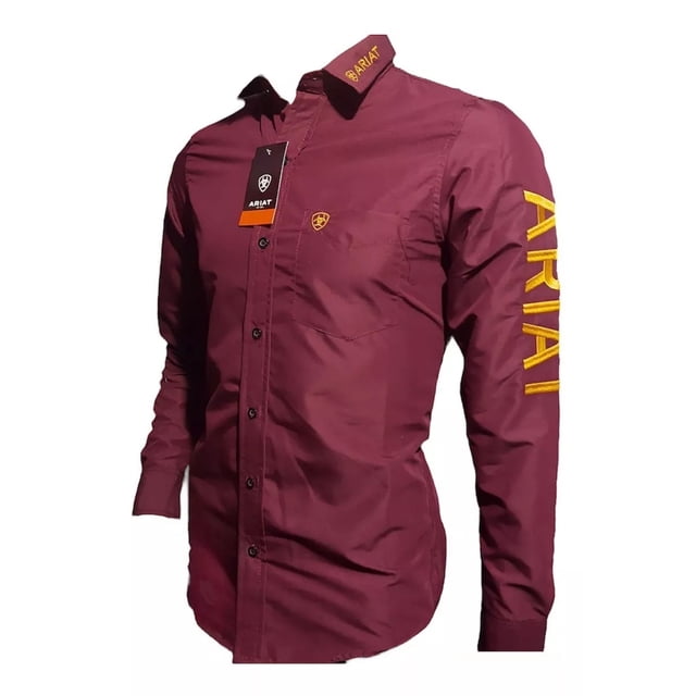 Camisa Manga Larga Bordada Compatible Con Ariat Para Hombre
