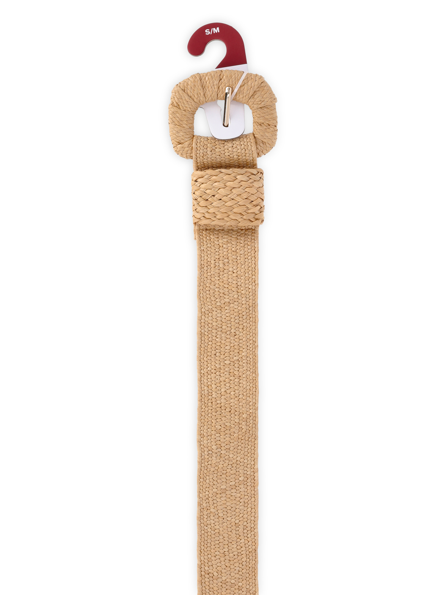 Time and Tru Women's Raffia Stretch Belt, S/M, Natural