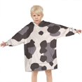 thumbnail image 3 of Beige and Black Of Leopard Print Blanket Hoodies for Kids 6-13YR Oversize Wearable Blanket Hoodies for Boys Girls Teens, 3 of 7