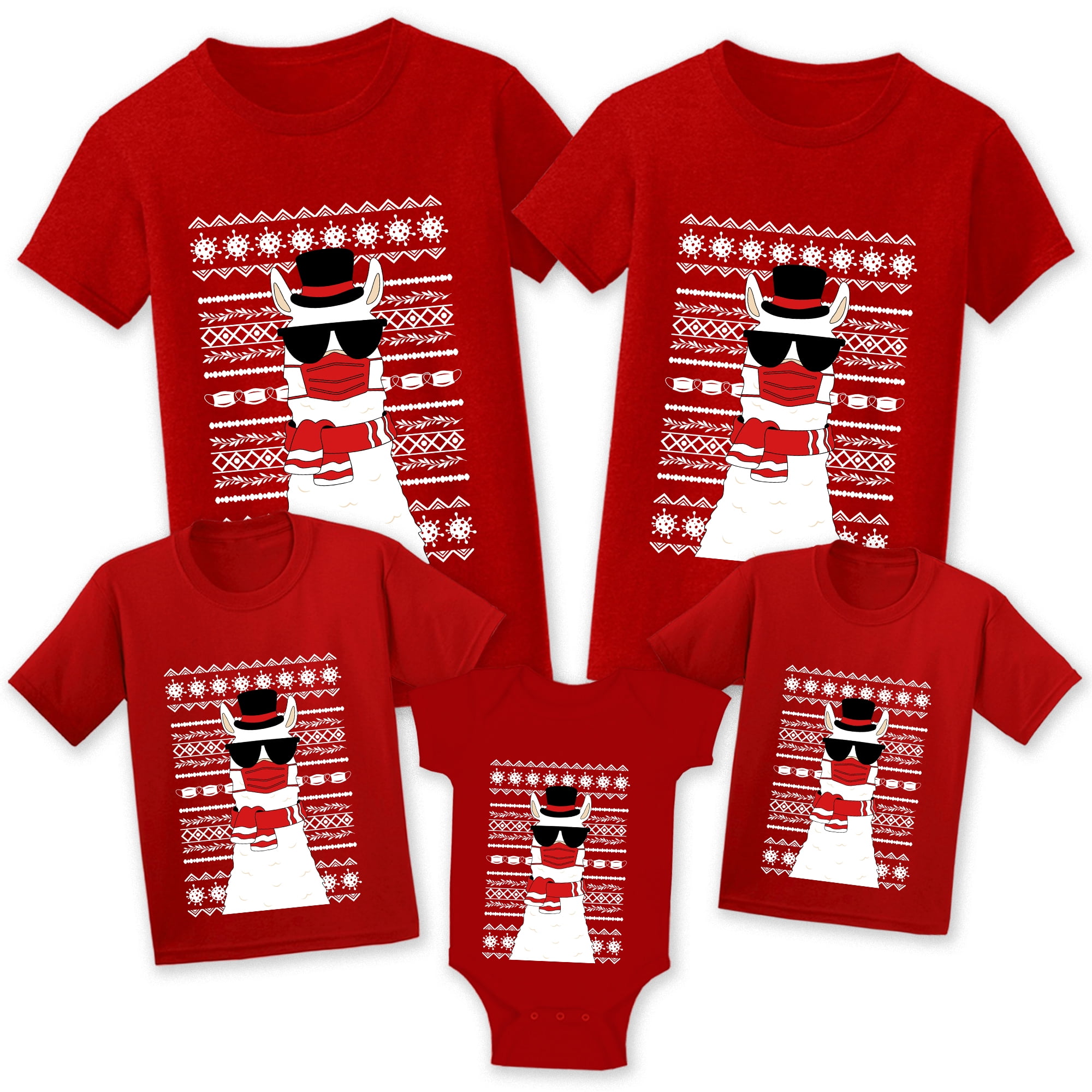 PERSONALISED Christmas Xmas T-Shirt Family Matching Set Kids Mens Women Children 