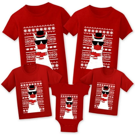 Christmas Shirts for Family - Llama in Mask - Christmas Tshirt for Matching Women Men Kid Toddler Baby - Christmas Llama