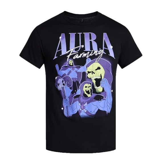 Men's Masters of the Universe Skeletor Aura Farming Black Graphic T-Shirt - Small