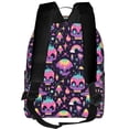 thumbnail image 3 of Lsque cartoon Skull rainbow space Pattern Backpack – School Travel Canvas Daypack with Ergonomic Padded Straps, Multiple Compartments & Leather Handle, 3 of 5