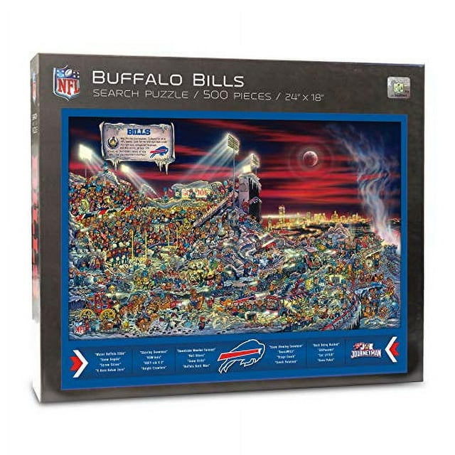 Rompecabezas Joe Journeyman NFL Buffalo Bills de YouTheFan - 500 piezas, color del equipo, 18" x 24" - Tamaño final del rompecabezas