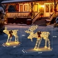thumbnail image 2 of VINGLI Reindeer Christmas Decorations Outdoor Lighted Deer Set w/Pre-lit 180 LED Lights, Weather Proof Yard Decor Moose Family Set with Ground Stakes-Gold, 2 of 7
