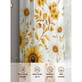 thumbnail image 5 of Yellow Sunflower Sheer Curtains 45 Inch Length 2 Panels Set, Spring Summer Floral Botanical Vintage Voile Window Treatment Rod Pocket Small Kitchen Curtains Drapes for Bedroom 52"x45"x2, 5 of 7