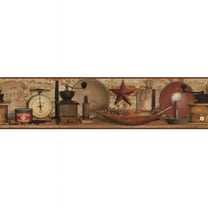 York Wallcoverings Country Keepsakes Coffee Removable Wallpaper Border