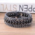 thumbnail image 4 of GHSDFBB Boho Handmade Natural Stone Bead 3 Row Wide Wrap Wrist Statment Bracelet Jewelry Collection, 4 of 7