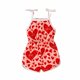 thumbnail image 1 of Ropa Para Niñas Pequeñas, Mono Para Niños Pequeños, Traje De San Valentín Con Estampado De Amor, Mono Con Tirantes, Pantalones, Rojo Sandía Odeerbi LM103-7531, 1 of 9
