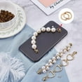 thumbnail image 6 of 3 Styles Beaded Cell Phone Charms Pearl Chain Decoration Lanyard Cute Wrist Strap Universal Mobile Finger Strap Grip Holder With Screws Case Pendant Hanging String, 6 of 6