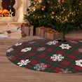 thumbnail image 2 of Cauagu 36" Christmas Tree Skirt Plaid Snowflakes Festive Pattern Christmas Tree Decorations Tree Mat for Xmas Decorations Occasion Holiday Home Decor -36", 2 of 7
