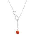thumbnail image 1 of Delight Jewelry 10mm Orange Crystal Drop Silver tone Elegant Infinity Lariat Necklace, 1 of 4