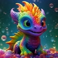 thumbnail image 1 of Resina Con Diamantes Pequeños y Coloridos La Serie Animal Dragón 30*30CM JShteea, 1 of 9