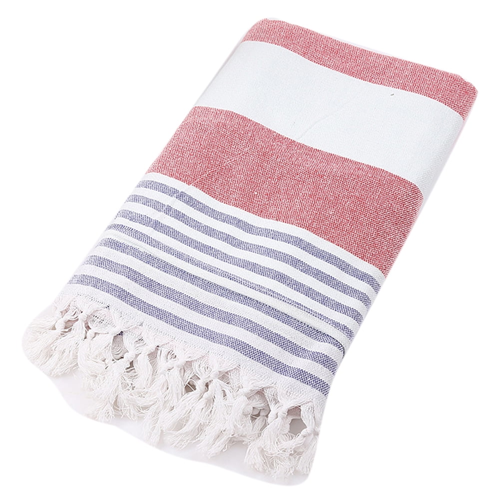 Blue & White Turkish Towel for the Beach or Bath with a Soft Terry Cloth Back Blue & White Turkish Towel for the Beach or Bath with a Soft Terry Cloth Back