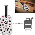 thumbnail image 2 of GZHJMY Dog Footprint with Red Heart Luggage Tags 1 Piece, PU Leather Travel ID Label with Privacy Name Card Cover for Travel Bag Suitcase Decoration, 2 of 6