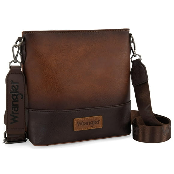 Bandolera Wrangler de piel vegana marrón para mujer
