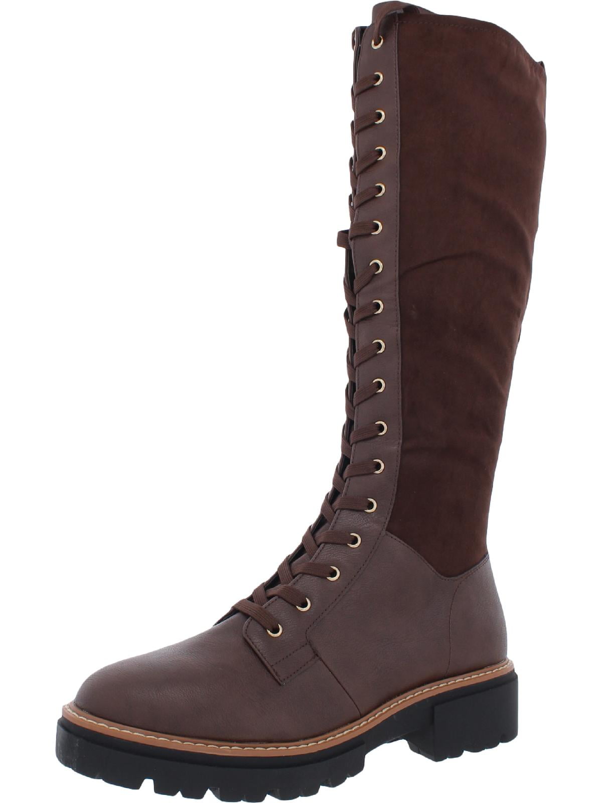 faux leather tall boots