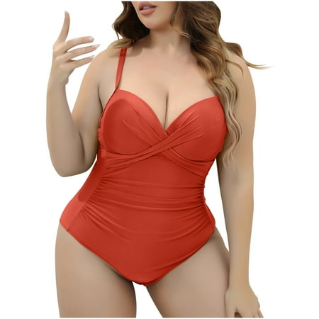 Ashirexll One Piece Swimsuit Women  Bathing Suit for Women Solid Color Plus Size Halter Slim Mesh Sheer Sarong Wraps Bathing Suit Khaki 3XL