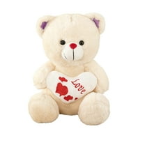 KOYPTL Bear Plush Stuffed Animals Toys with "I Love You",Cute Baby Sleeping Toys Christmas Gifts for Toddlers Kids Boys Girls 3 ,Valentine Mother's Day Birthday Gifts (Heart and Ears Color is Random)