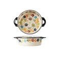 thumbnail image 1 of 880ML Multifunctional Oven Casserole Ceramic Baking Pan Round Double Ear Vintage Baking Pan, 1 of 6